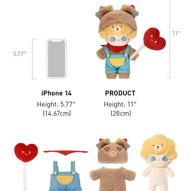 DIMOO Plush Toy Authentic - 7.8 Inches, Soft Plush Material, Seal-Protected