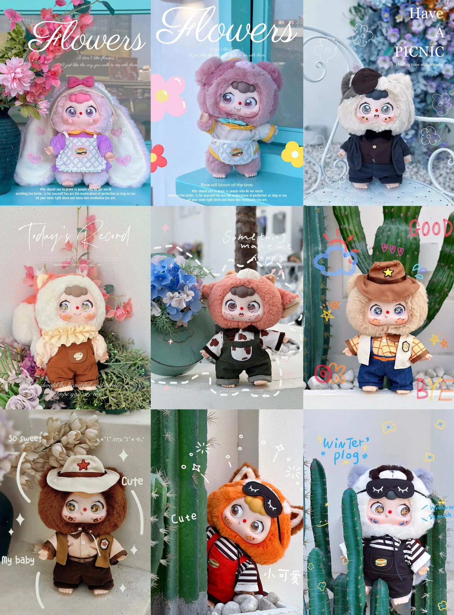 DOUBAO 400% Disappearing Burger Plush Series SCENTED Blind Box - Open bag NO BOX Blind bag