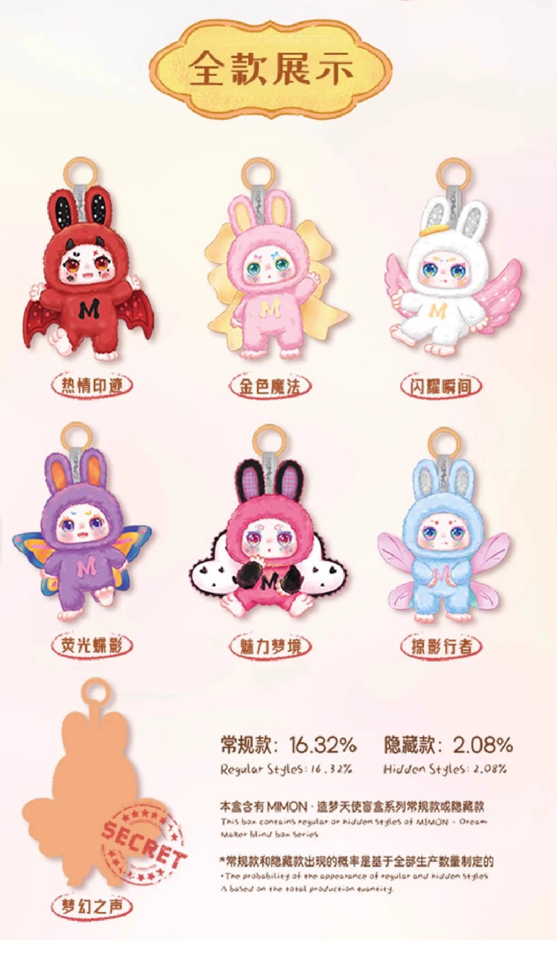 MIMON Dream Maker Plush Series Blind Box NO BOX