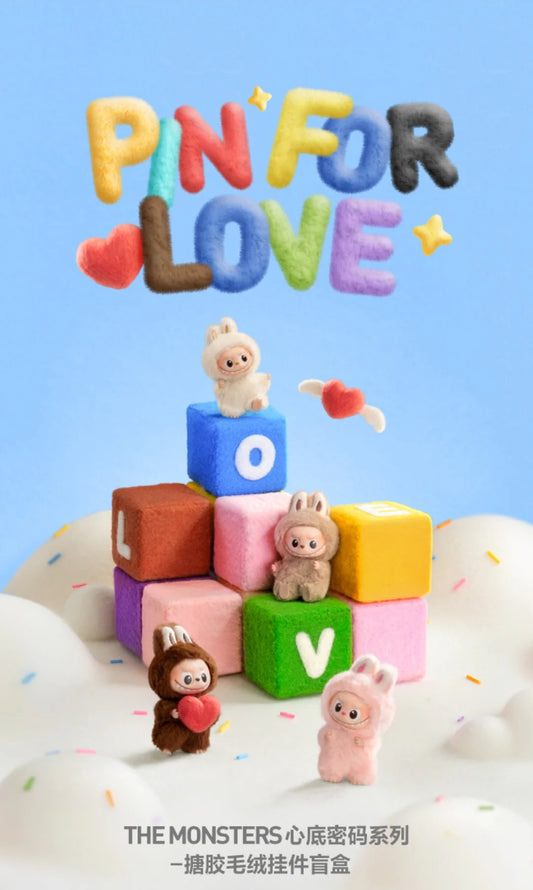 LABUBU Pin for Love Series Plush Pendant Blind OPEN Box (THE MONSTERS)