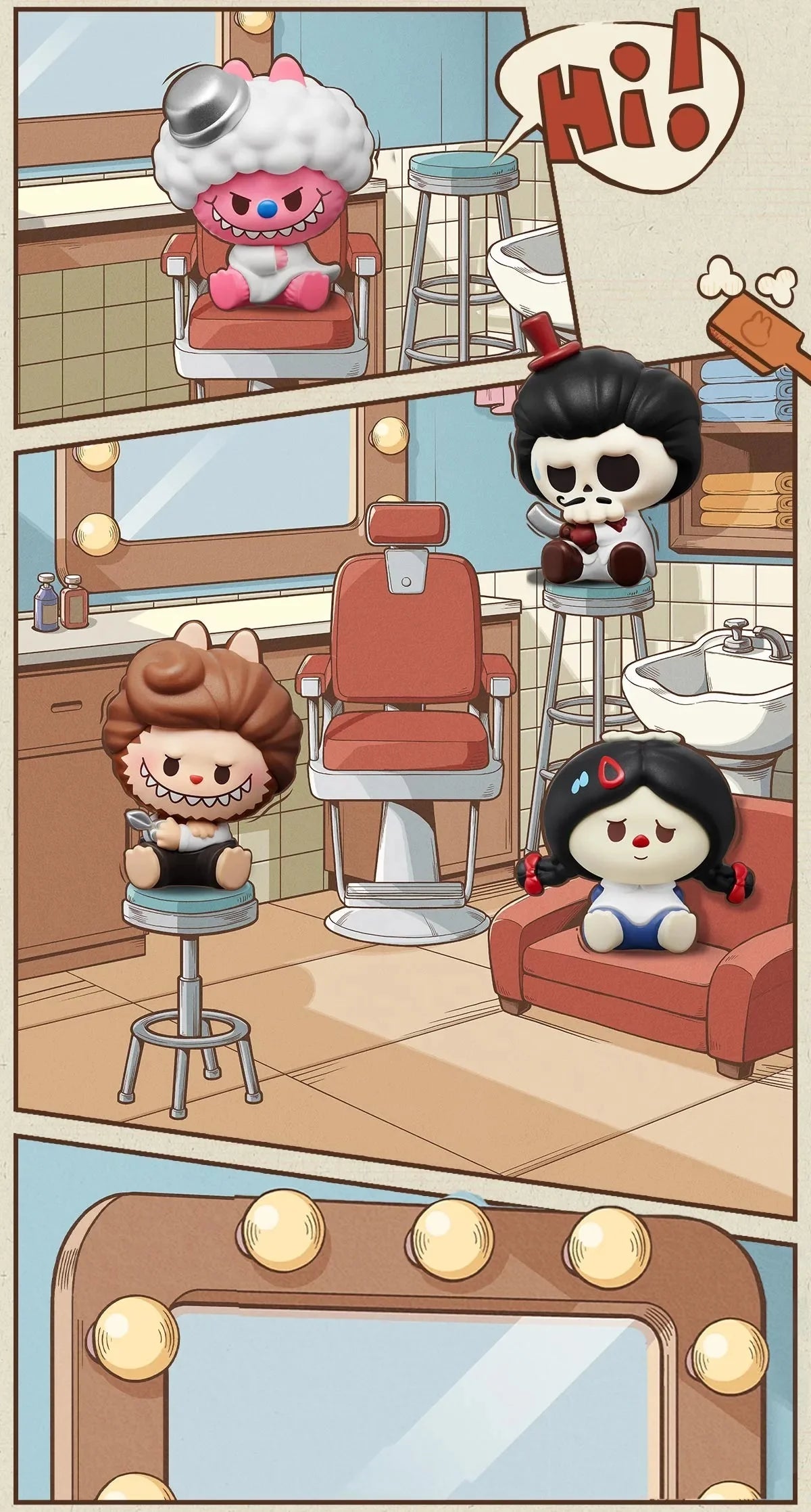 POP BEAN THE MONSTERS Hair Salon Series Blind box