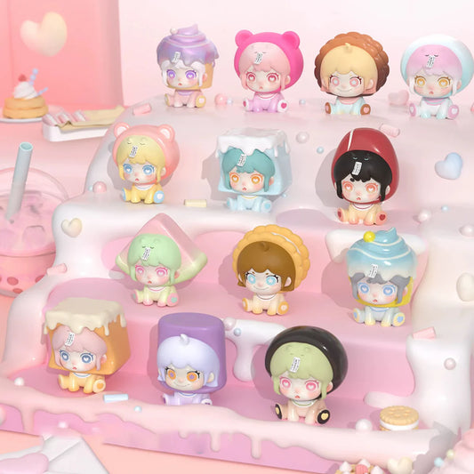 KEENO Milk Tea Family Series Mini Beans Blind Box 2 beans included in one boba cup