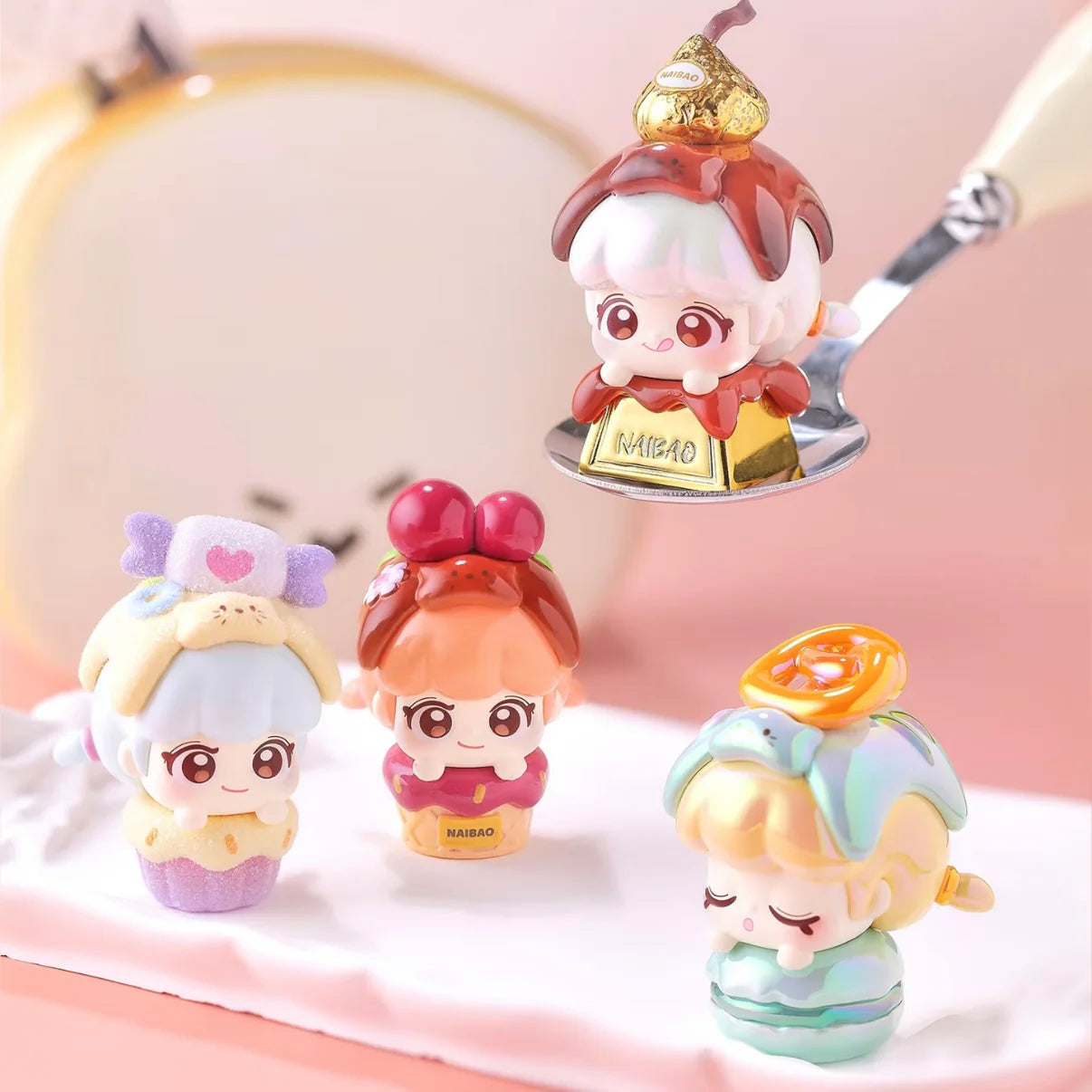 Naibao Meow Tea Party Series Mini Bean Blind box 3 pcs in a box
