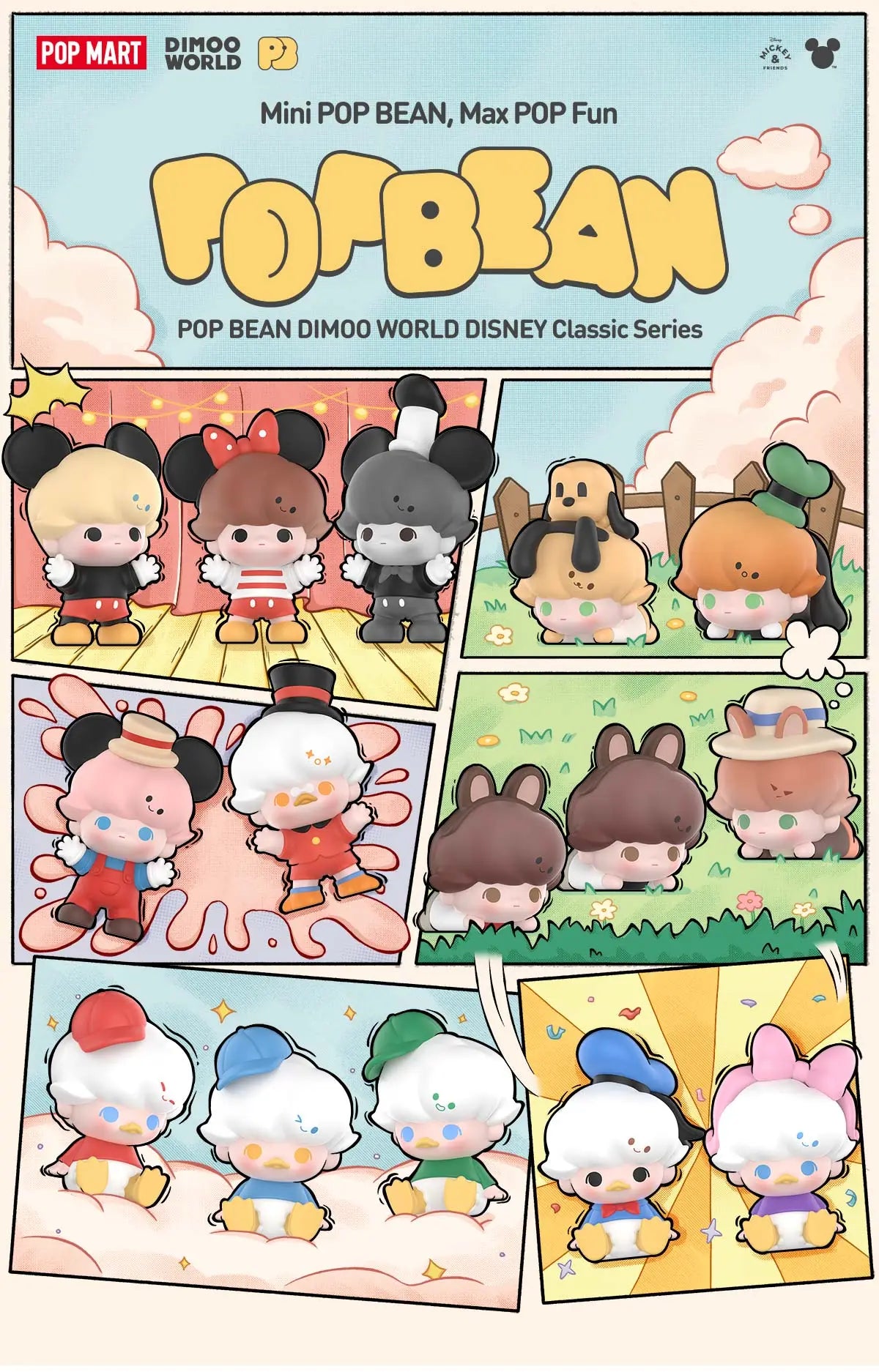 POP BEAN DIMOO WORLD × DISNEY Classic Series（3Pcs Per Pack）