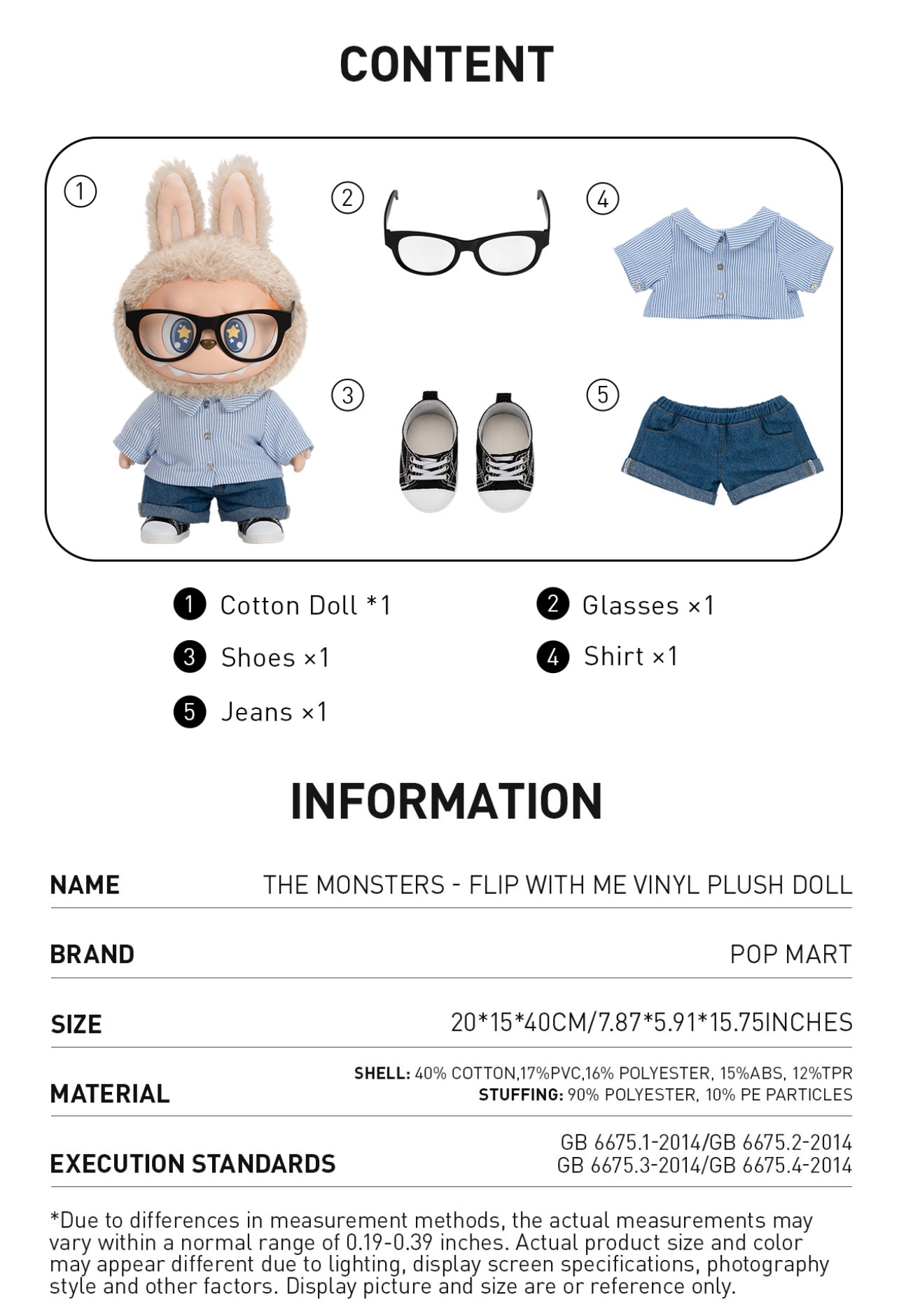 LABUBU Flip With Me The Monsters - Big Plush Doll